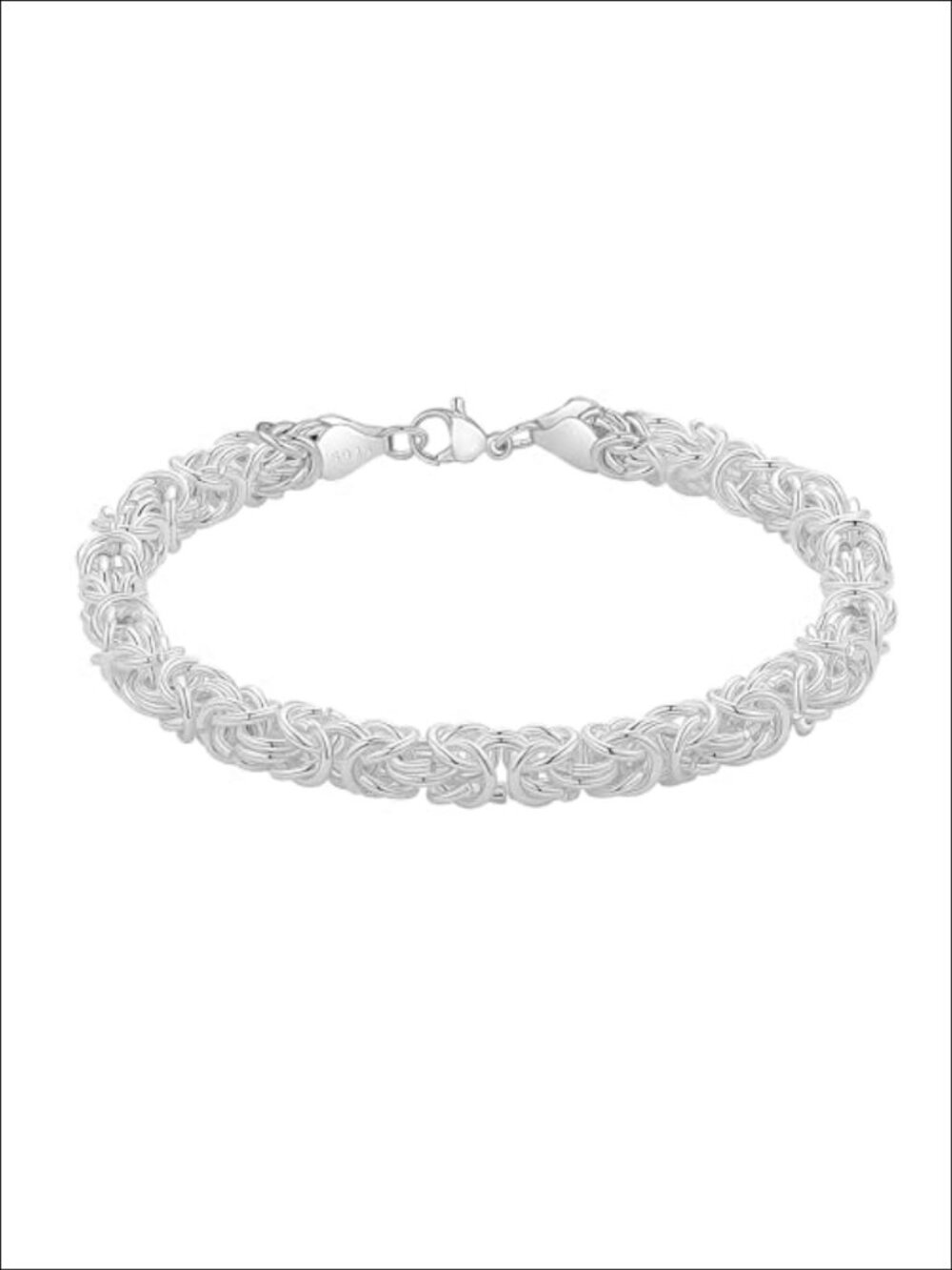 925 Sterling Silver Byzantine Chain Bracelet Handmade Link Jewelry Gift for Her